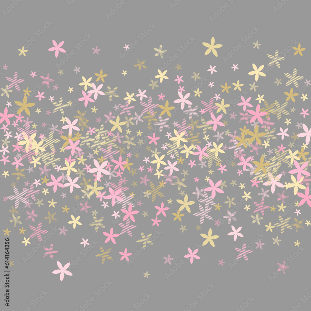 Soapwort simplistic flowers vector design. Pretty field blossom elements isolated. Hinamatsuri Doll's Day motif. Cartoon flowers Soapwort stylized blossom. Striped petals.