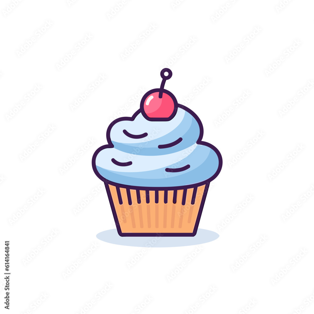 Cupcake on White Background. Vector Illustration. Cupcake on White Background. Vector Illustration.