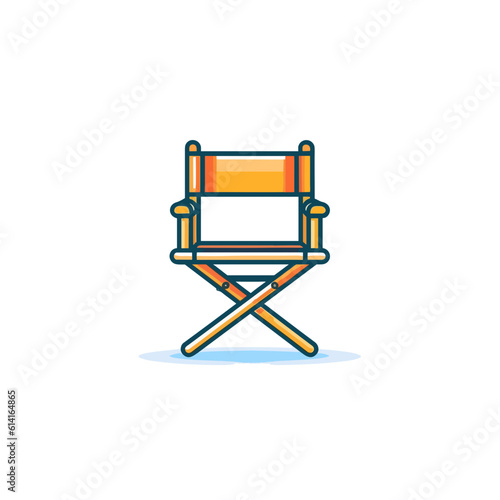 Minimalist Directors Chair. 2D Lineal Vector.