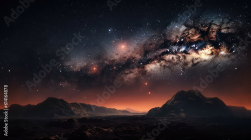 View from the planet to the Milky Way galaxy.