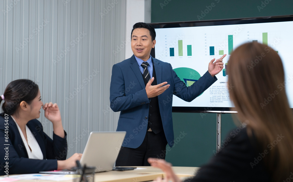 asian business working at office