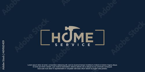 Home logo vector with creative concept for renovation building company premium vector