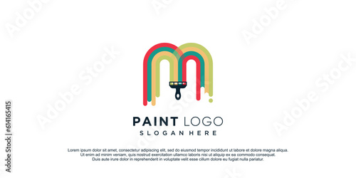 Paint logo with creative style idea for business icon and brand identity