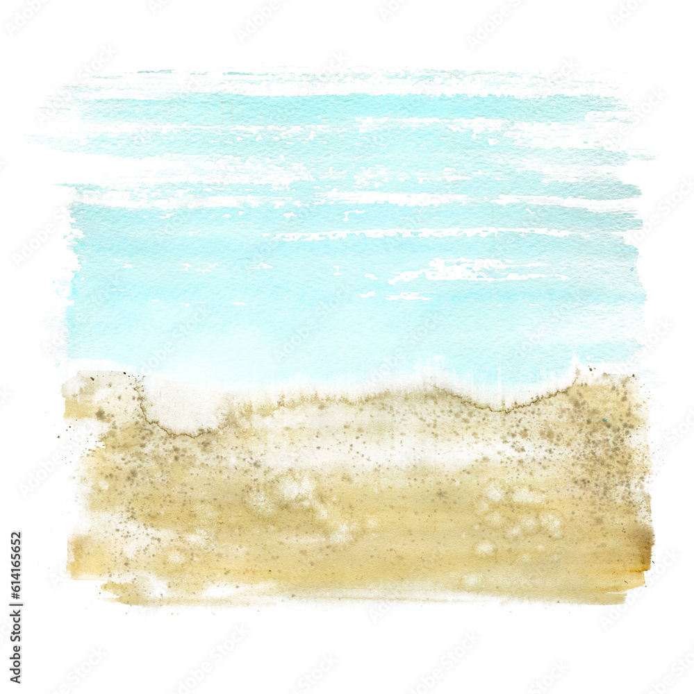 Abstract watercolor background, summer print, sea texture.