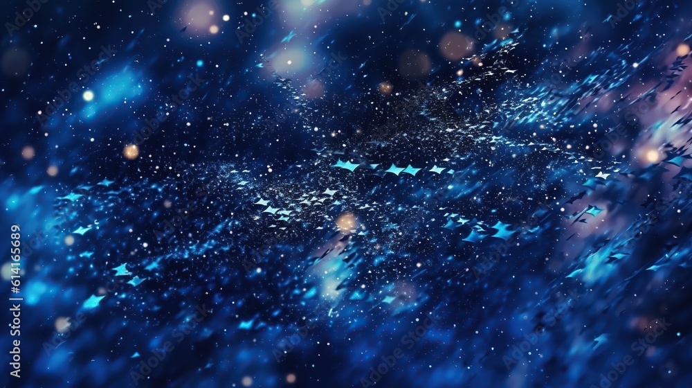 Abstract blue glitter background. Shiny glitter bokeh celebration lighting blur background. Abstract blue glitter background. Shiny glitter bokeh celebration lighting blur background.