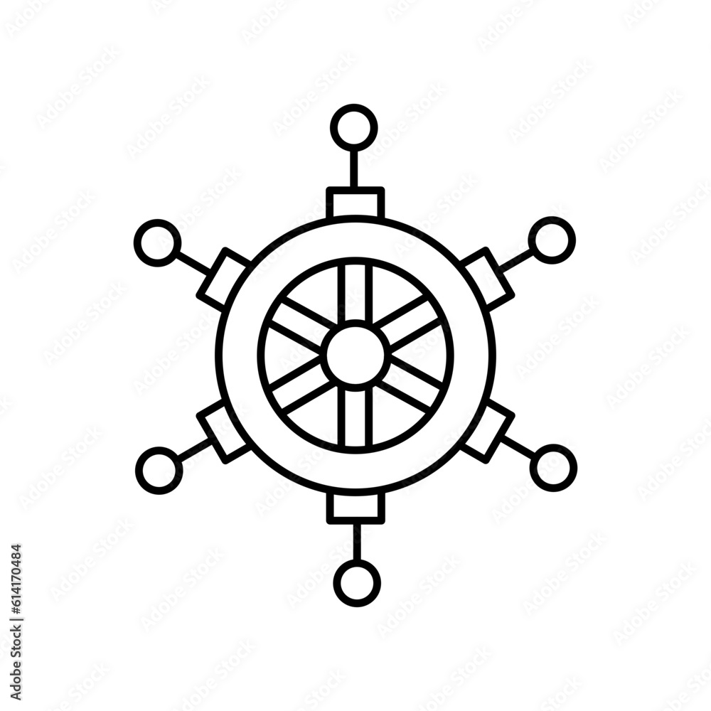 Obraz premium Driving wheel Outline Vector Icon that can easily edit or modify
