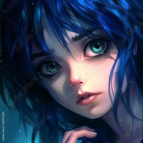 Cute looking manga girl