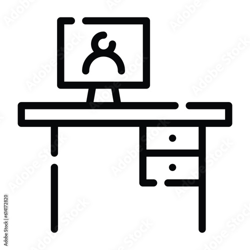 He work on computer table during lock down