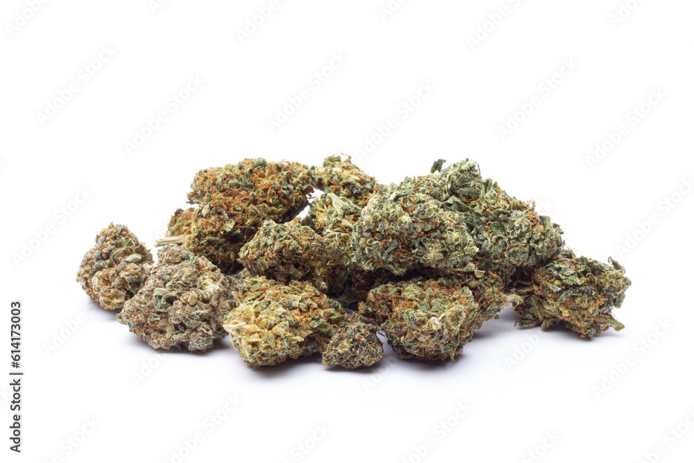 Marijuana flowers isolated on white background Marijuana flowers isolated on white background