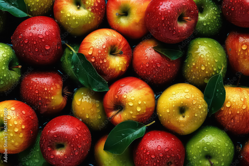 seamless background of many beautiful and shiny apples, top view. seamless background of many beautiful and shiny apples, top view.