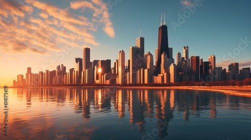Adorn your walls with the graceful charm of a skyline photo