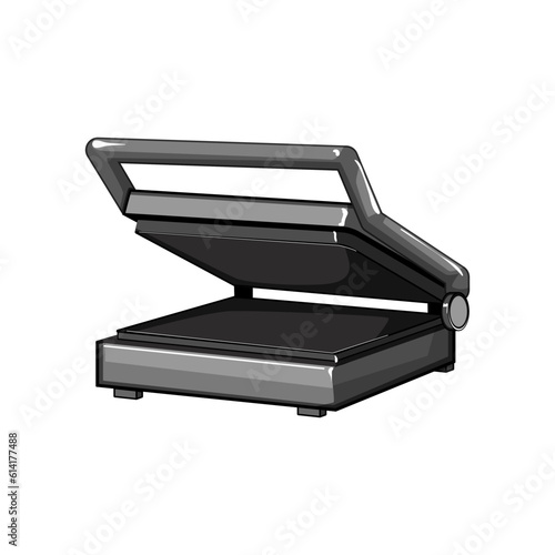 technology electric grill cartoon. food barbecue, kitchen home technology electric grill sign. isolated symbol vector illustration