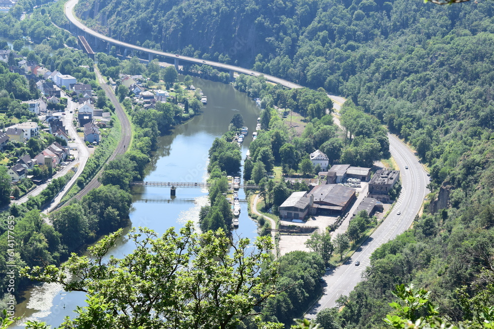 Lahn Valley with a Camping Site at the River