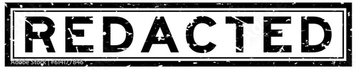 Grunge black redacted word square rubber seal stamp on white background