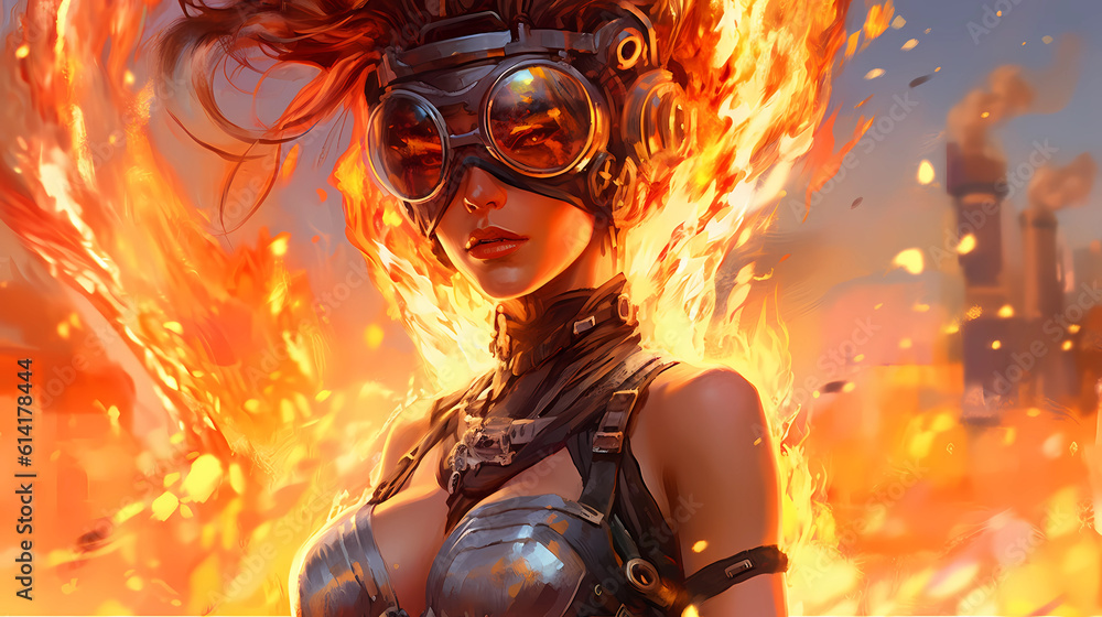 Illustration of the Burning Man Festival in the Black Rock Desert in Nevada, USA