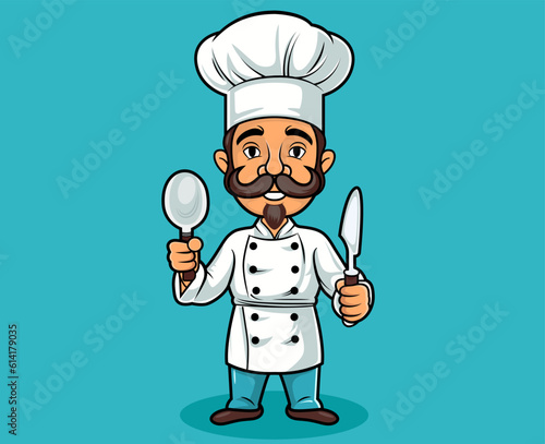Cartoon chef mascot character 