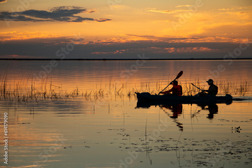 Fototapete Sunset at the Ibera lagoon, Corrientes province, Argentina