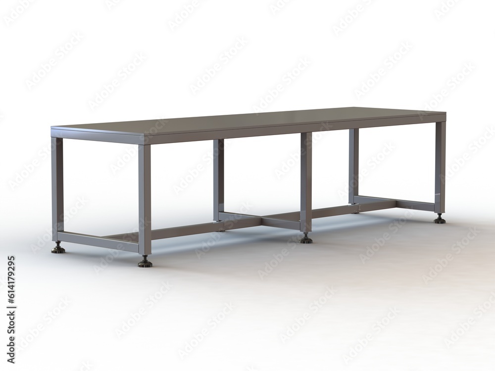 2000x600 Steel Work Table 3D model 2000x600 Steel Work Table 3D model