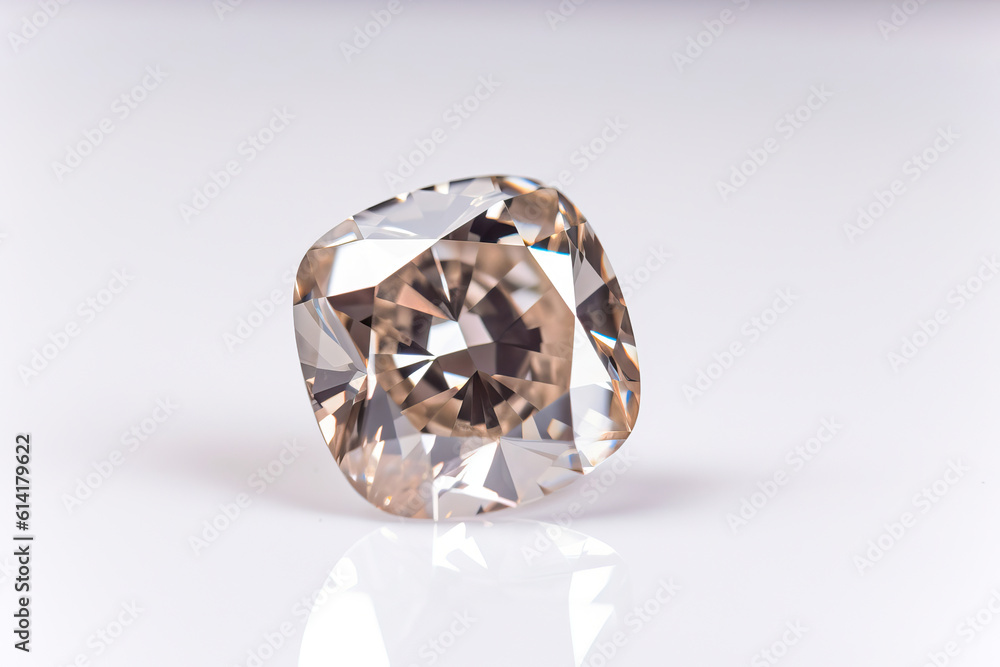light brown cushion cut diamond white background ,diamond on white background light brown cushion cut diamond white background ,diamond on white background