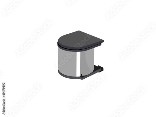 composting bins with kitchen scraps, fruits and vegetables. Trash Bin Vector Color Icon Set Stock Vector.
