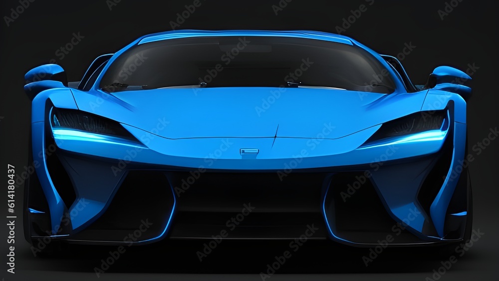 Futuristic Frontside AR concept of an expensive supercar, generative ai, Expensive supercar concept with a grey background