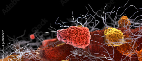 Unraveling Bacterial Microbiome: Macroscopic View, Microbial Diversity, Ecosystem Analysis, Generative AI photo