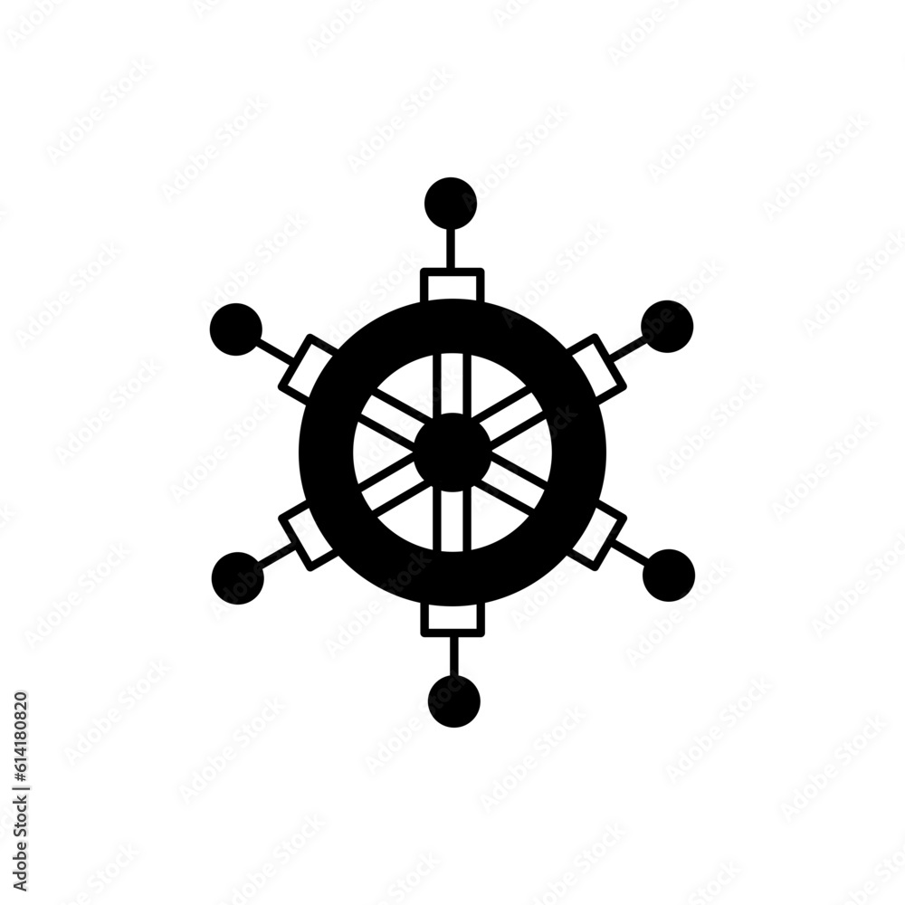 Obraz premium Driving wheel Glyph Vector Icon that can easily edit or modify