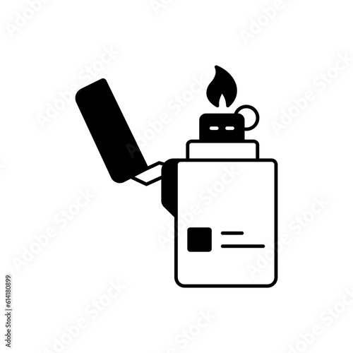 Fire lighter Glyph Vector Icon that can easily edit or modify

