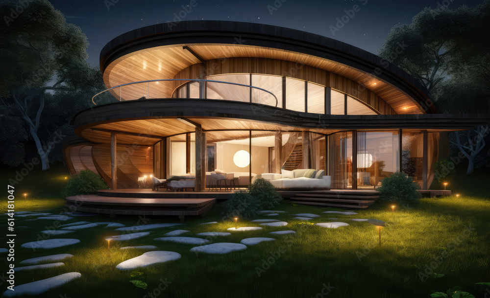 modern modern house 3d rendering, generative AI