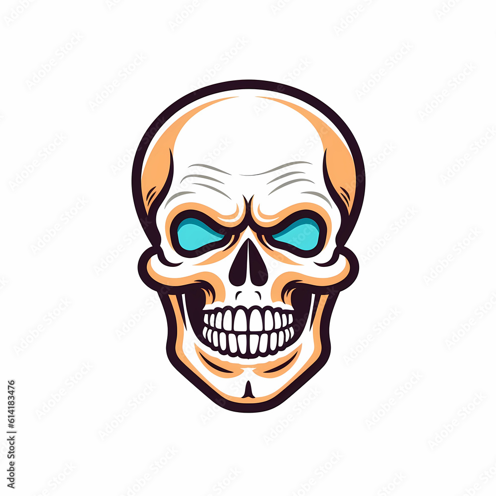 Skull logo illustration, Generative AI