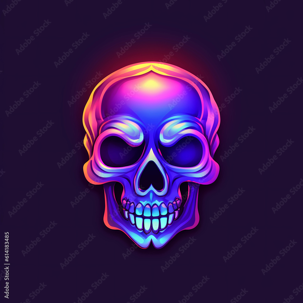 Skull logo illustration, Generative AI Skull logo illustration, Generative AI