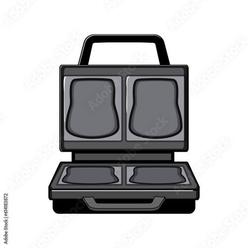 breakfast sandwich maker cartoon. machine fast, bread food breakfast sandwich maker sign. isolated symbol vector illustration