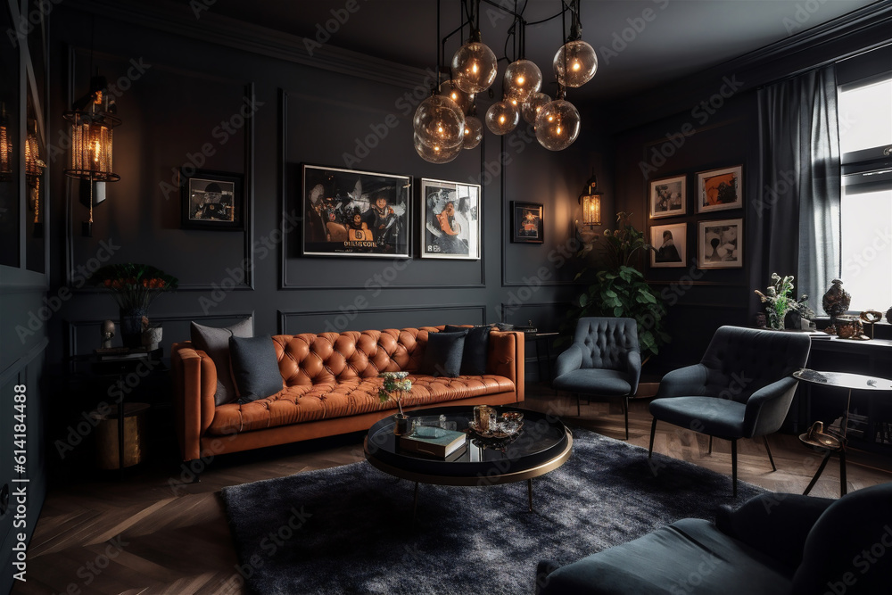 High quality design of the living room interior High quality design of the living room interior