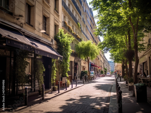 Colorful image of the streets of Paris in the summertime © Venka