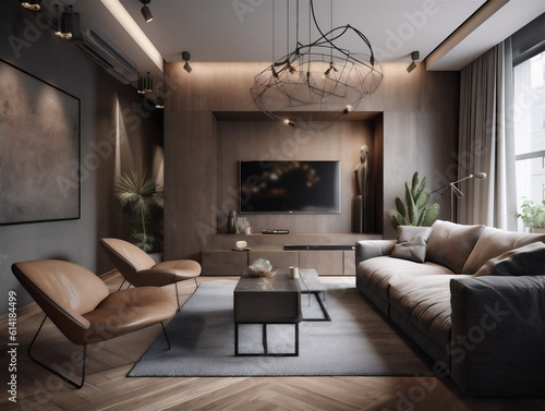 High quality design of the living room interior