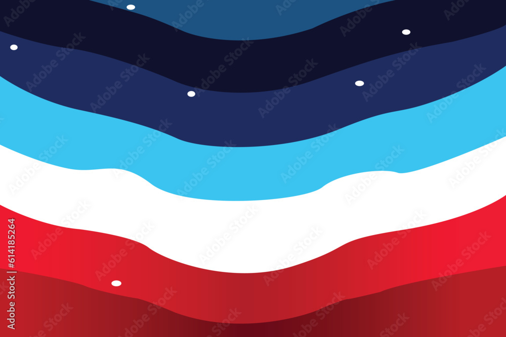 Naklejka premium Abstract 4th of July gradient background in a flat design style. Abstract independence day background. Abstract Fourth of July vector background.