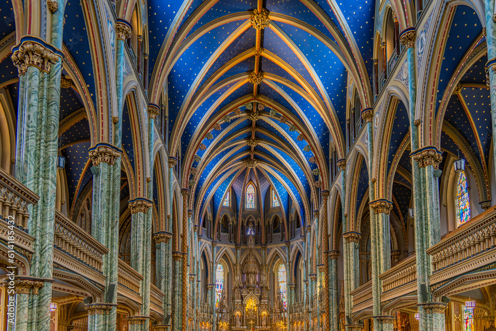 Interior of Notre Dame Basilica in Ottawa