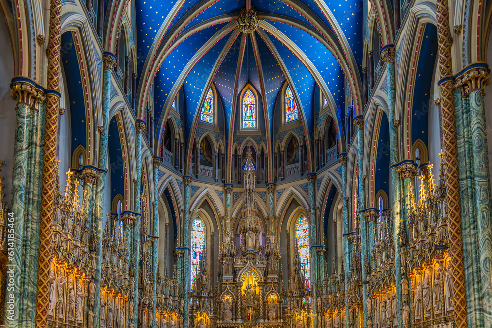 Interior of Notre Dame Cathedral in Ottawa