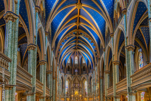 Interior of Notre Dame Basilica in Ottawa