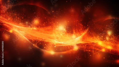 Ethereal Radiance: Enigmatic Light Effects on a Dark Orange Canvas. Generative AI