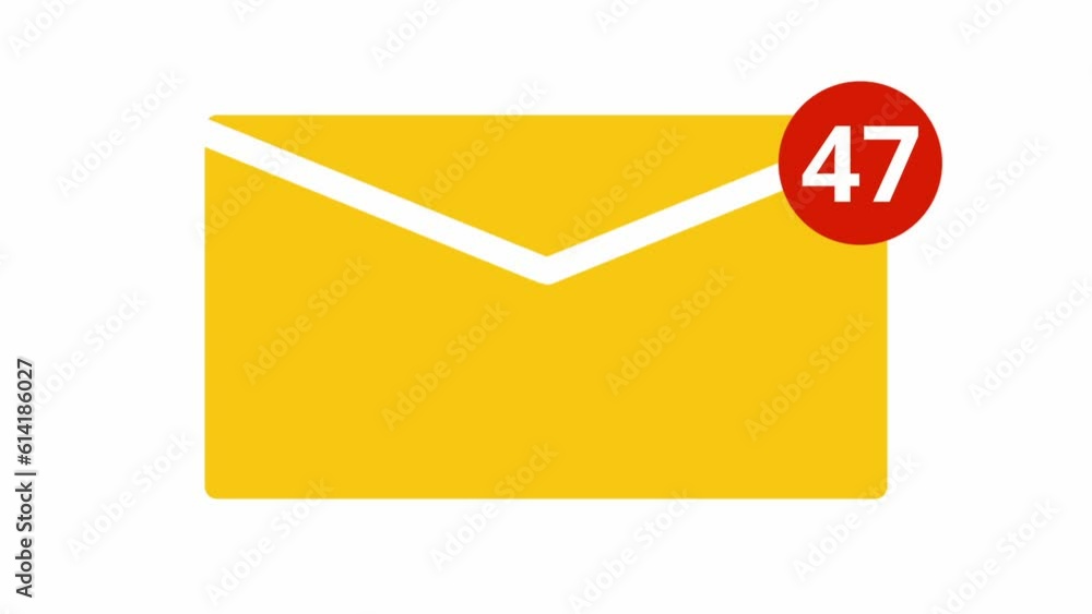 Animated unread message notice. New email notification. Flat cartoon style icon 4K video footage. Messenger color isolated element animation on white background with alpha channel transparency Animated unread message notice. New email notification. Flat cartoon style icon 4K video footage. Messenger color isolated element animation on white background with alpha channel transparency