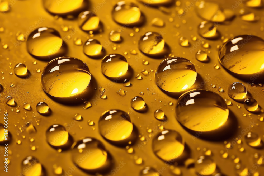 Water drops on a yellow background. Water drops on a yellow background.