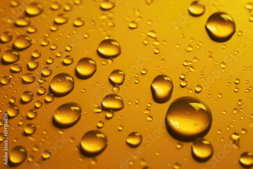 Water drops on a yellow background.