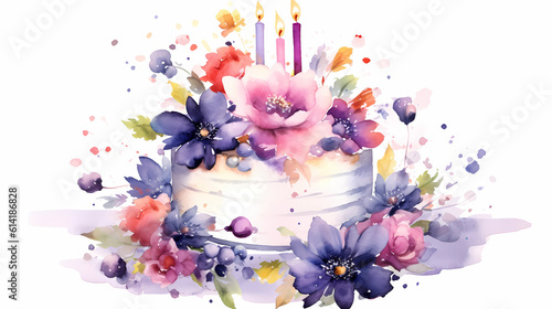 Happy birthday flowers, Generative AI