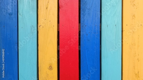 Colorful wooden wall background texture. Multi-colored wooden wall patterns, look like a rainbow.
