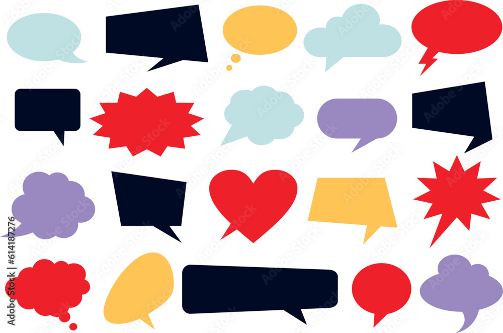 A set of comic bubble speech. Comic dialog empty cloud, space text. A set of comic bubble speech. Comic dialog empty cloud, space text.