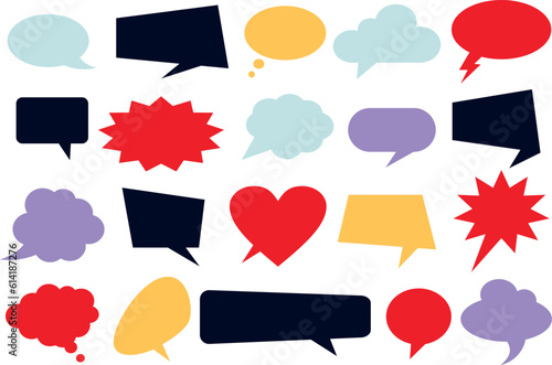 A set of comic bubble speech. Comic dialog empty cloud, space text.