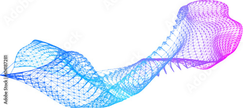 Network lines. Net wave information flow. Scientific paradigm solutions future. Forward vision progress. Big data cells deep development analysis. foresight conference background banner.