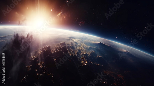宇宙空間の風景　AI生成画像　ジェネレーティブAI © siro46