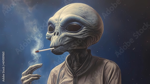 Alien smoking, Generative AI